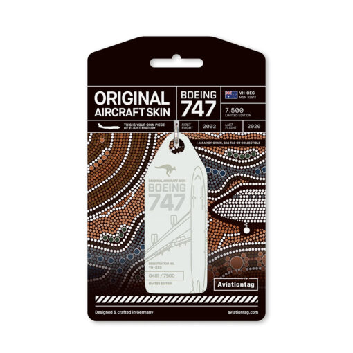 Aviationtag Qantas Boeing 747 VH-OEG weiß