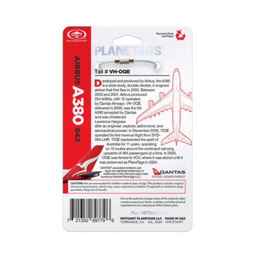 PlaneTags Qantas A380 VH-OQE rot – Bild 2