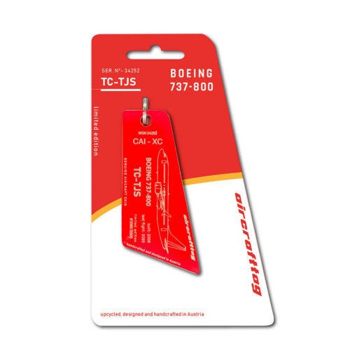 Aircrafttag Corendon Airlines Boeing 737 TC-TJS flagge rot