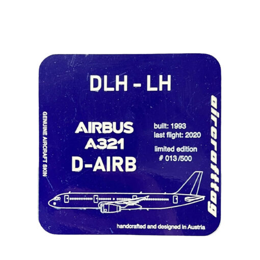 Aircrafttag Untersetzer Lufthansa A321 D-AIRB blau