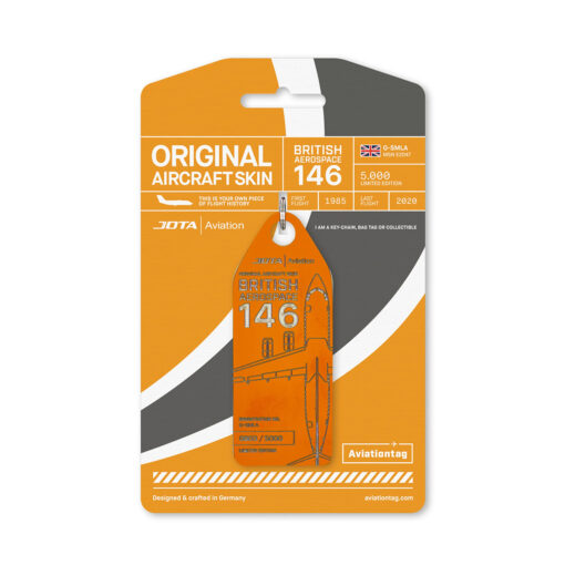 Aviationtag Jota Aviation BAe 146 G-SMLA orange