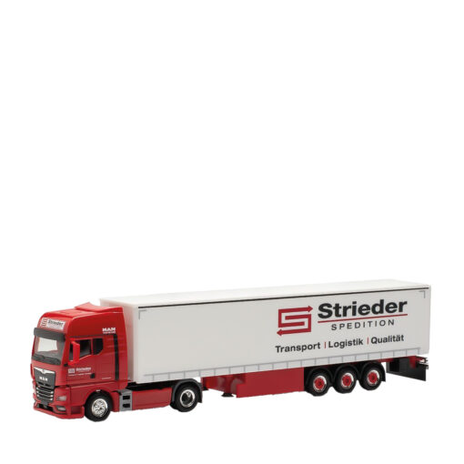 Herpa 1:87 MAN TGX GX Gardinenplanen-Sattelzug „Strieder“ 945523