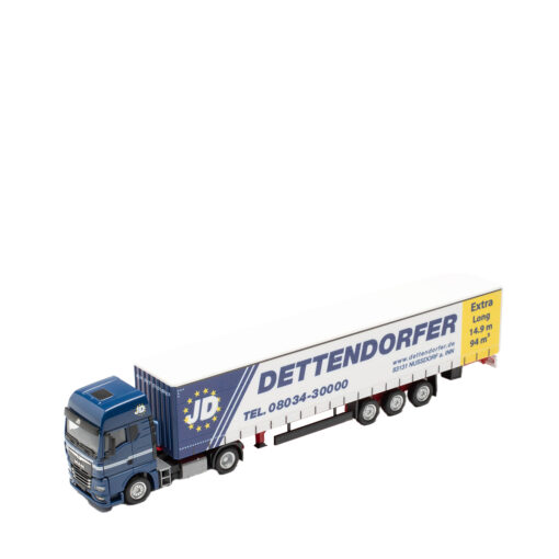 Herpa 1:87 MAN TGX GX Gardinenplanen-Sattelzug 15m „Dettendorfer“ 315920 – Bild 2