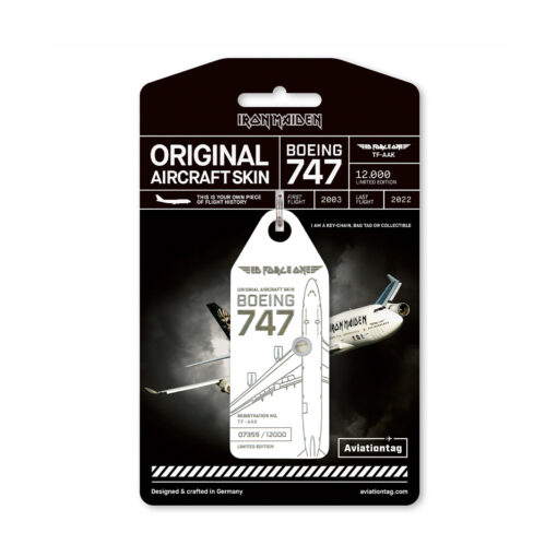 Aviationtag Air Atlanta Icelandic Boeing 747 TF-AAK weiß mit Löchern / Iron Maiden
