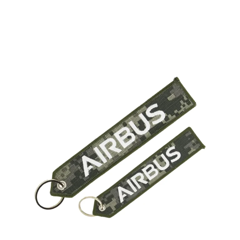 Airbus Schlüsselanhänger Textil grün gestickt