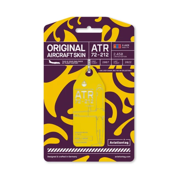Aviationtag ATR 72 Hunnu Air 2 Juce gelb yellow