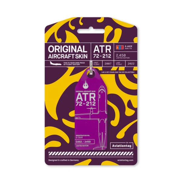 Aviationtag ATR 72 Hunnu Air 2 Juce violett lila purple