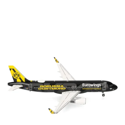 Herpa Flugzeugmodell Eurowings Airbus A320, D-AEWM, "BVB Mannschaftsairbus" (2025) 573764 Metall