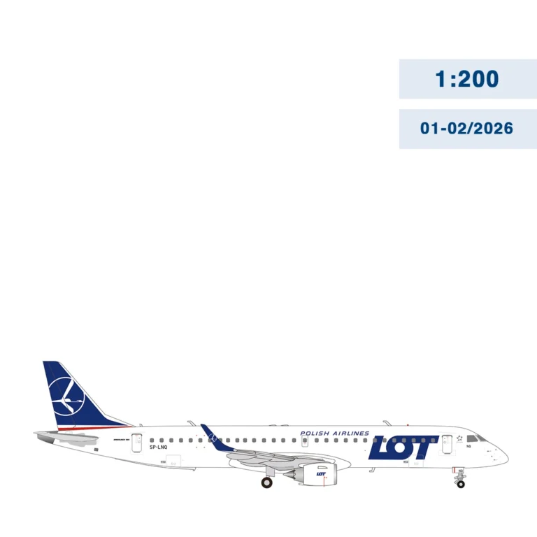 Herpa 573825 LOT Polish Airlines Embraer E 195 sp-lnq