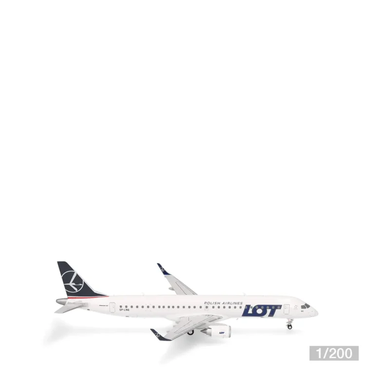 Herpa Embraer E195 LOT Polish Airlines Flugzeugmodell 1:200 573825