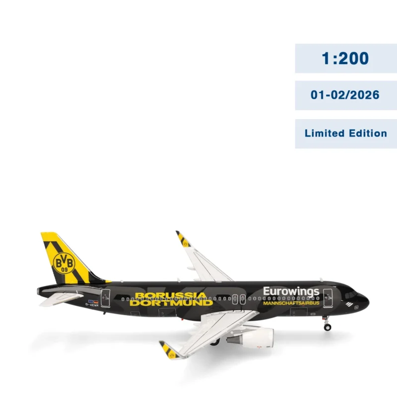 Herpa 573764 Eurowings Airbus A320 BVB Mannschaftsairbus 2025 D-AEWM