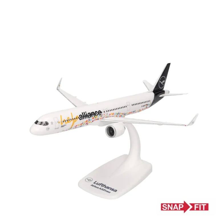 Herpa Lufthansa A321neo Help Alliance D-AIEP 614832 Snapfit Flugzeugmodell 1:200