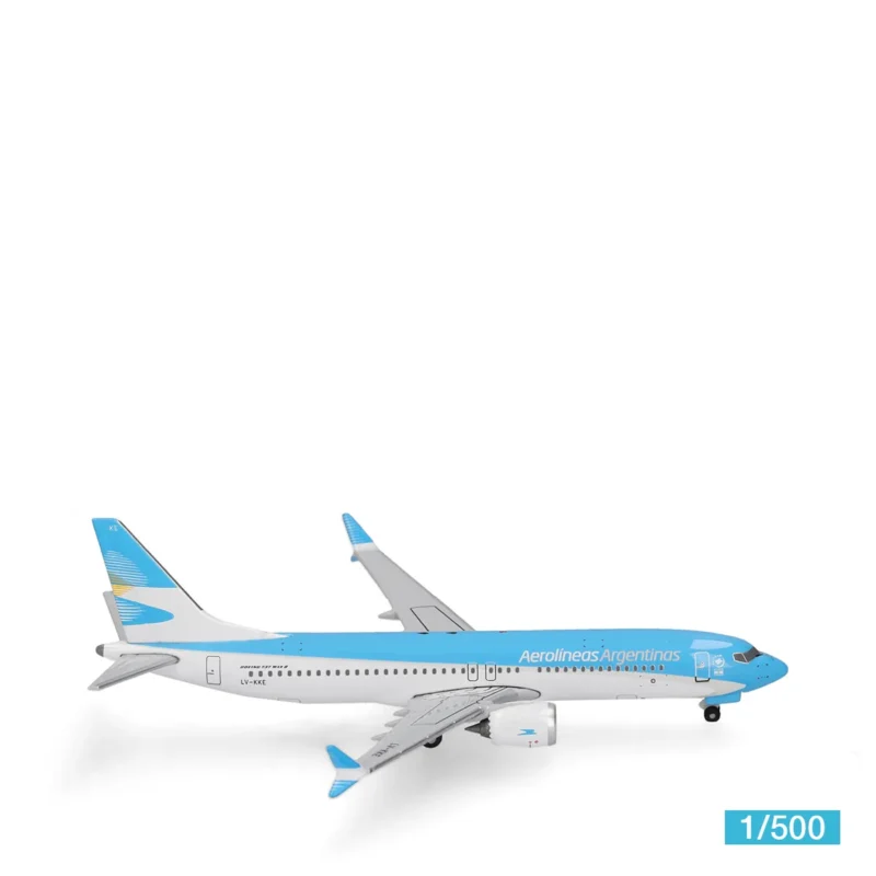 Herpa Boeing 737 Max 8 Aerolíneas Argentinas LV-KKE Flugzeugmodell 539081 1:500