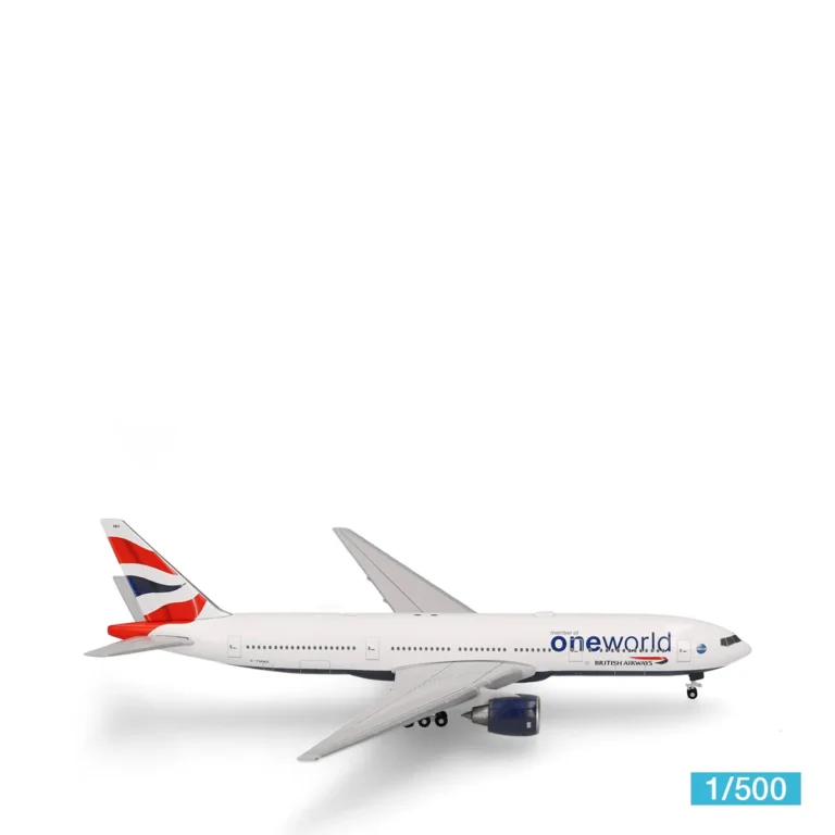Herpa Boeing 777-200 British Airways „oneworld“ G-YMMU Flugzeugmodell 539135 1:500