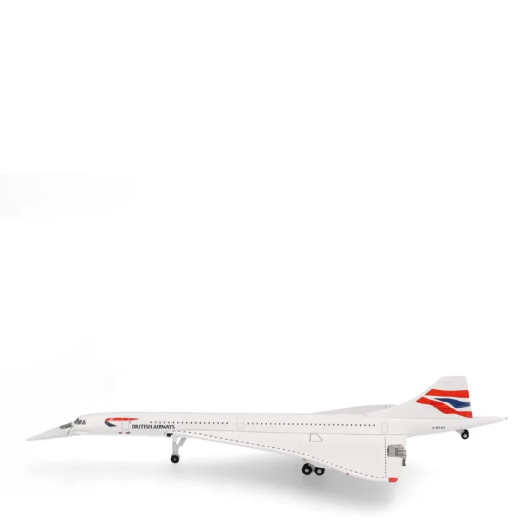 Herpa Concorde British Airways G-BOAG Union Flag Livery Flugzeugmodell 1:500 539203