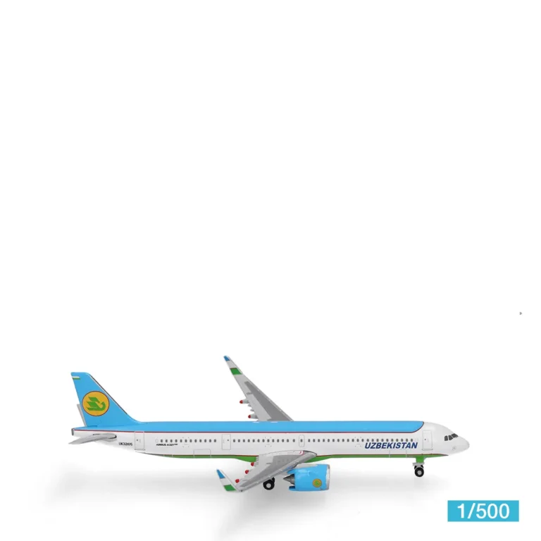Herpa Airbus A321neo Uzbekistan Airways UK32105 Flugzeugmodell 1:500 539197