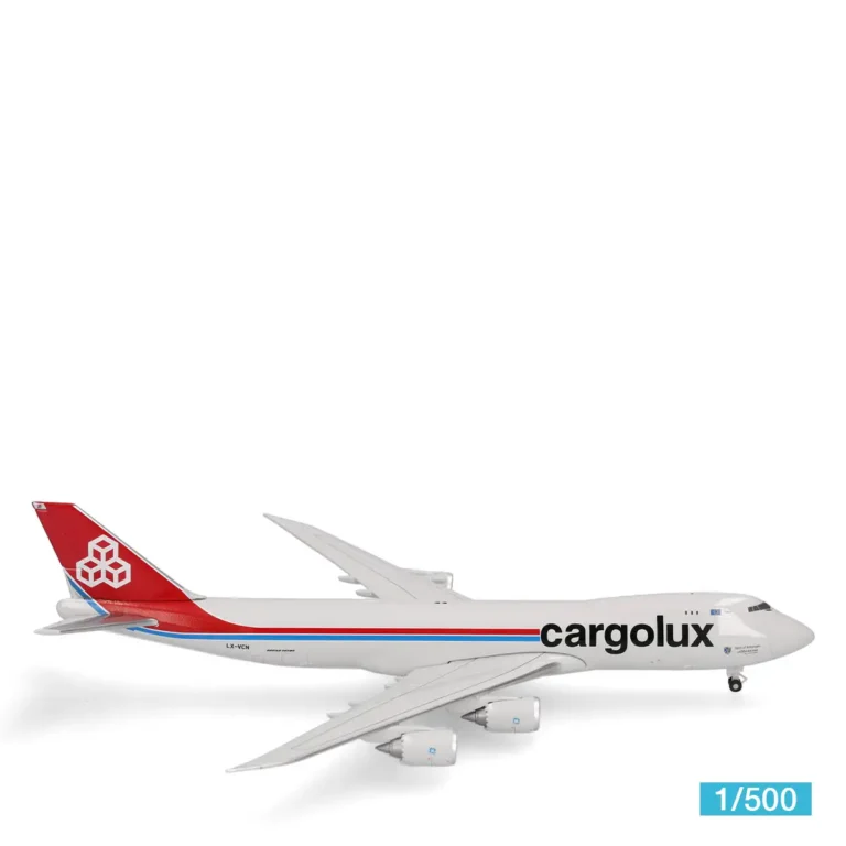 Herpa Wings 539234 Cargolux Boeing 747-8F LX-VCN Spirit of Schengen Modellflugzeug