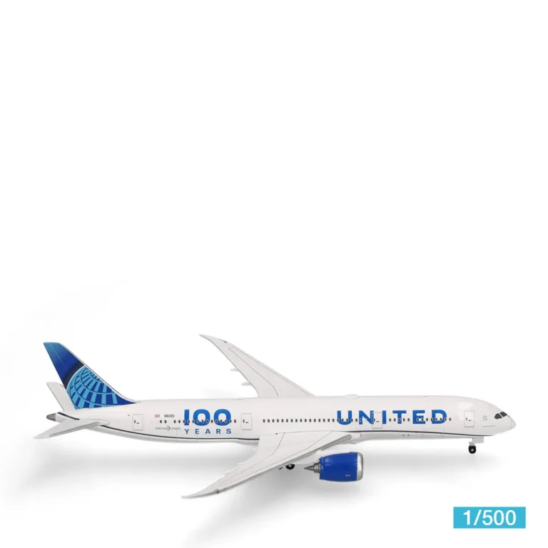 Herpa United Airlines Boeing 787-9 Dreamliner 100 Years N61101 Flugzeugmodell 1:500 539050