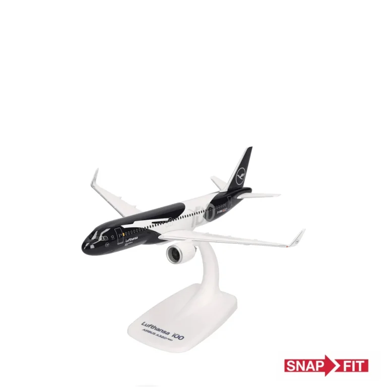 Herpa Wings Snapfit Lufthansa Airbus A320neo 100 Jahre D-AING Kerpen Flugzeugmodell 1:200 615105
