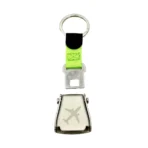 Schlüsselanhänger Flugzeug Flaschenöffner grün Anschnaller