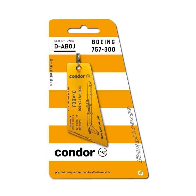 Aircrafttag Condor B757 D-ABOJ gelb