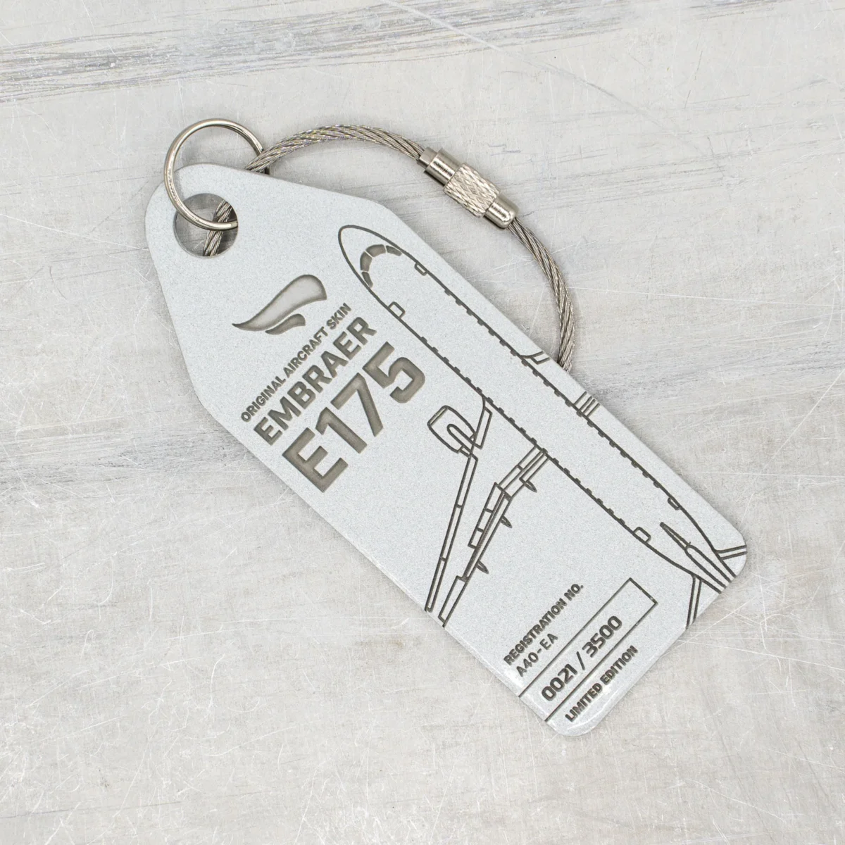 Aviationtag Oman Air Embraer E175 A40-EA Silber