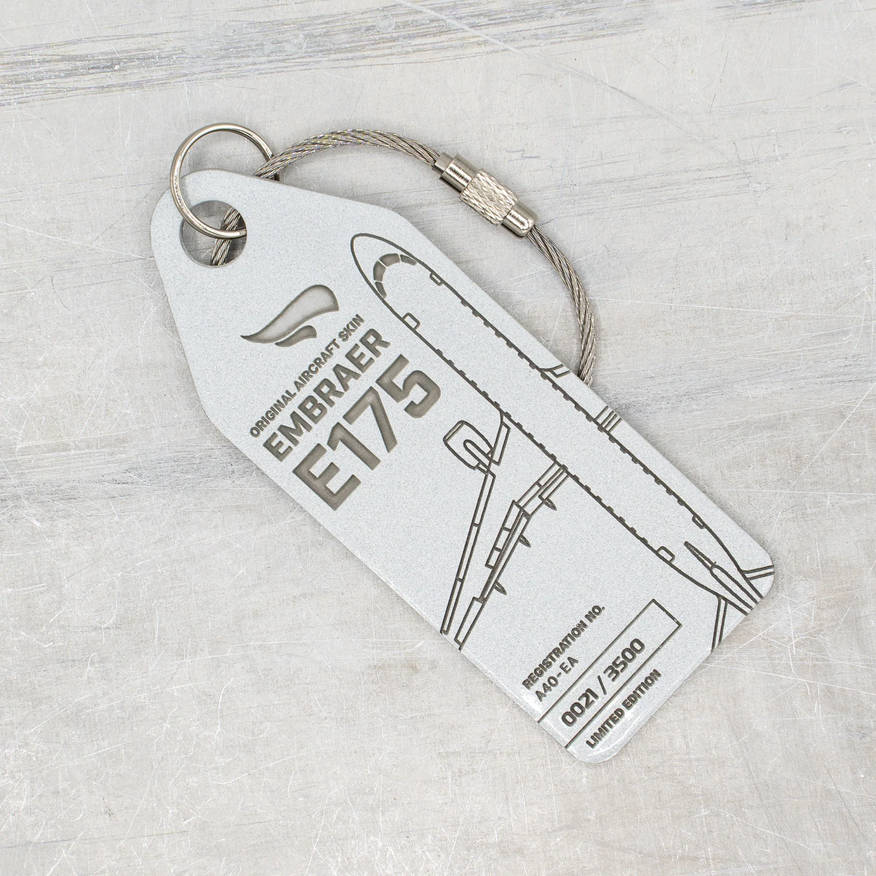 Aviationtag Oman Air Embraer E175 A40-EA Silber