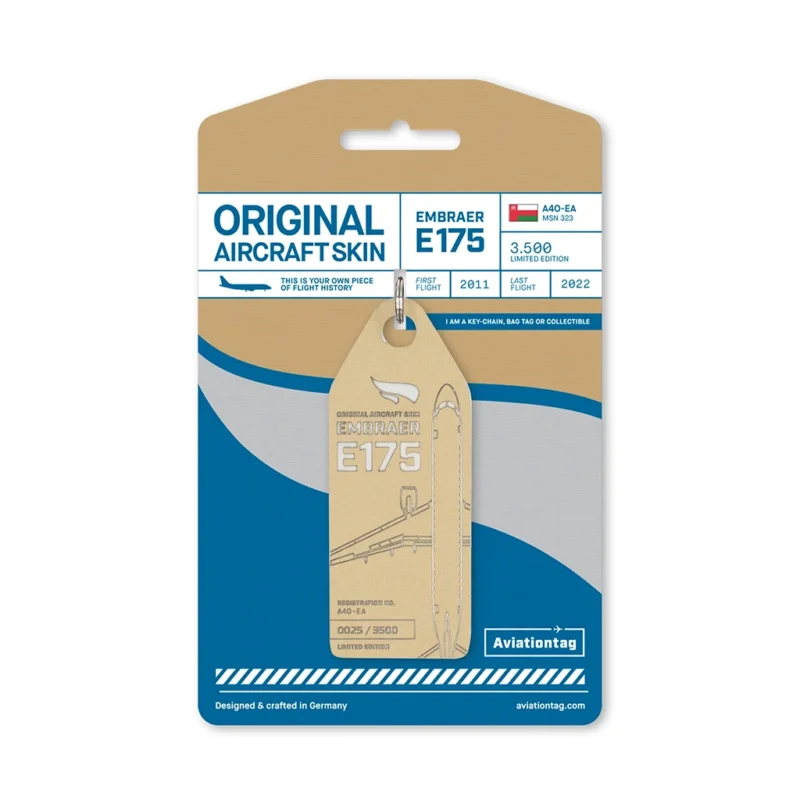 Aviationtag Oman Air Embraer E175 A40-EA Gold