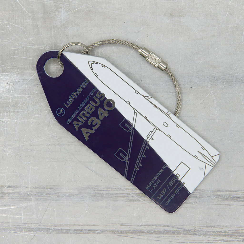 Aviationtag Lufthansa A340 D-AIHE Blau weiß Bicolor