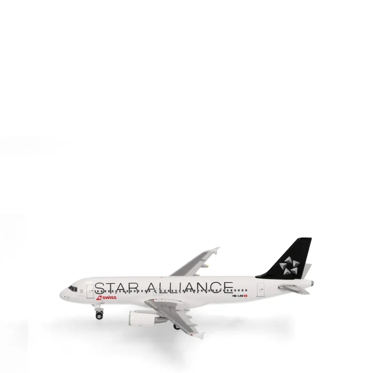 Herpa Swiss HB-IJM Richterswil Airbus A320 Star Alliance Flugzeugmodell 1:500 539463