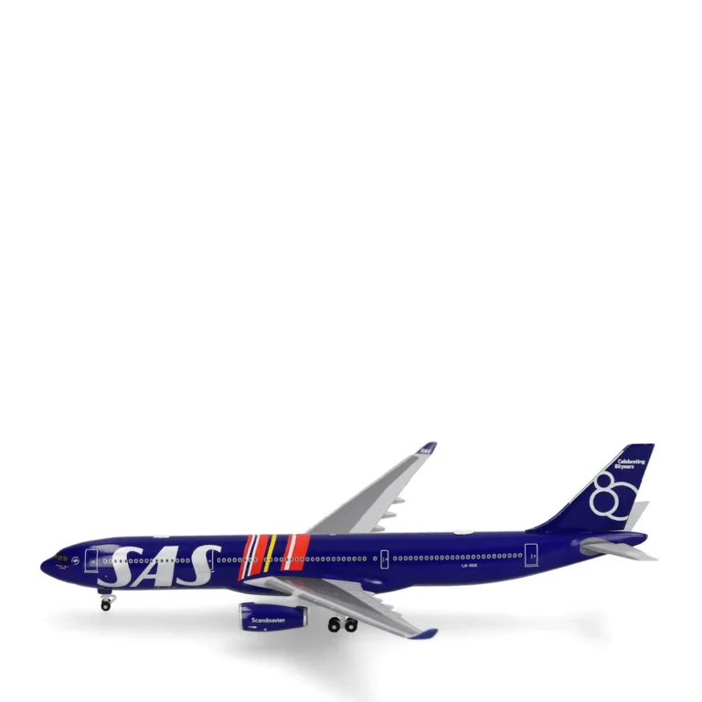 Herpa 539623 SAS Scandinavian Airlines Airbus A330-300 80 Years Flugzeugmodell 1:500