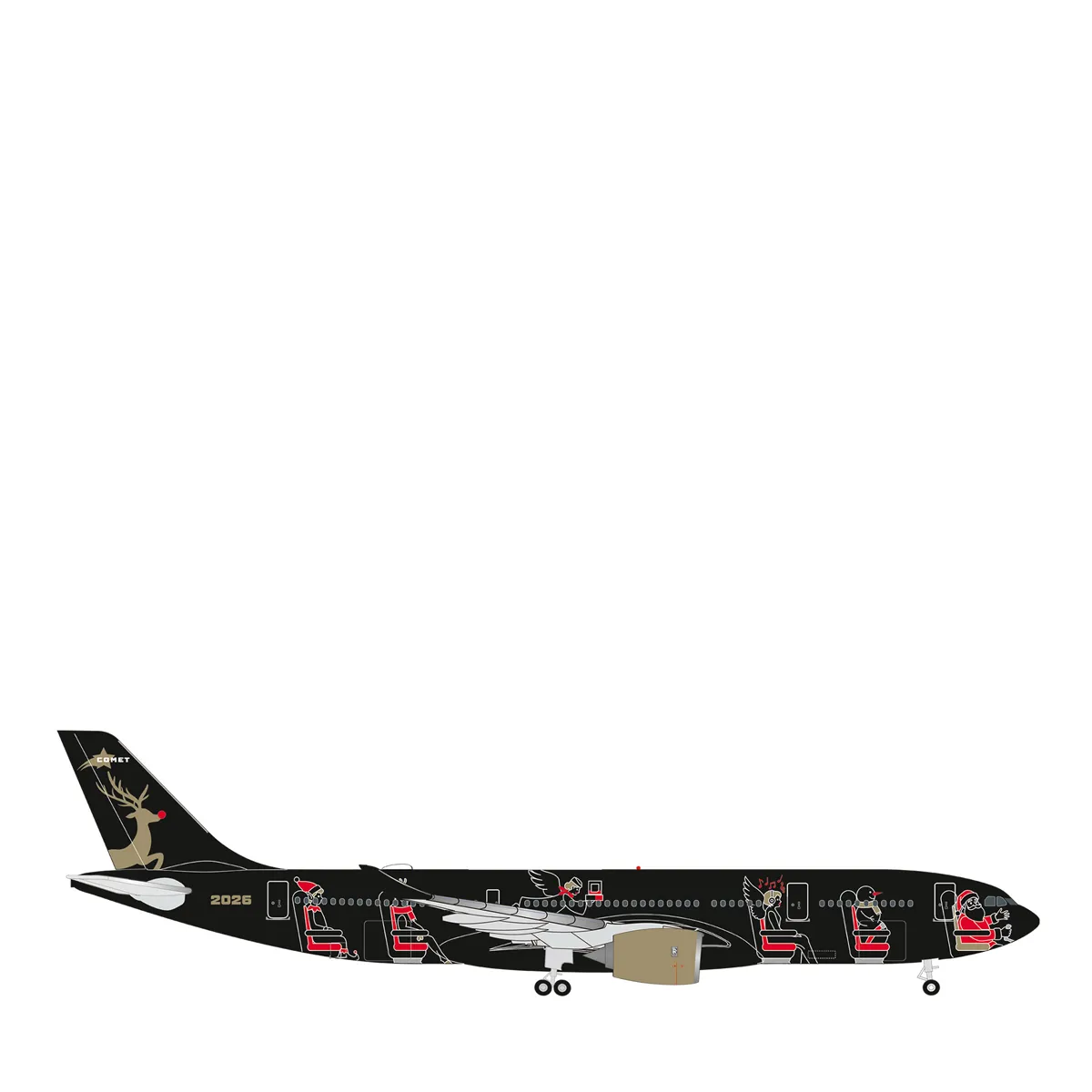 herpa-modell-wings-airbus-a330-comet-christmas-edition-weihnachtsflieger-539692 Herpa Wings 1:500 Christmas 2026 Airbus A330-800neo “Comet” 539692 Vorbestellung – Bild 1