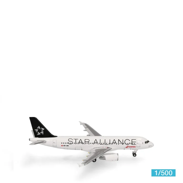 Herpa Swiss International Air Lines Airbus A320 Star Alliance HB-IJM Richterswil Flugzeugmodell 1:500 539463
