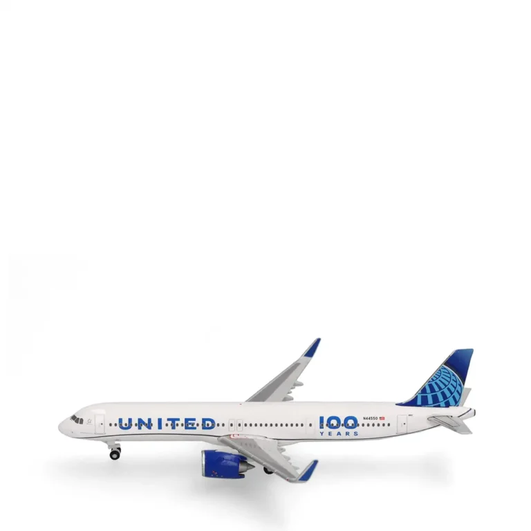 Herpa 539388 United Airlines 100 Years Airbus A321neo Flugzeugmodell 1:500