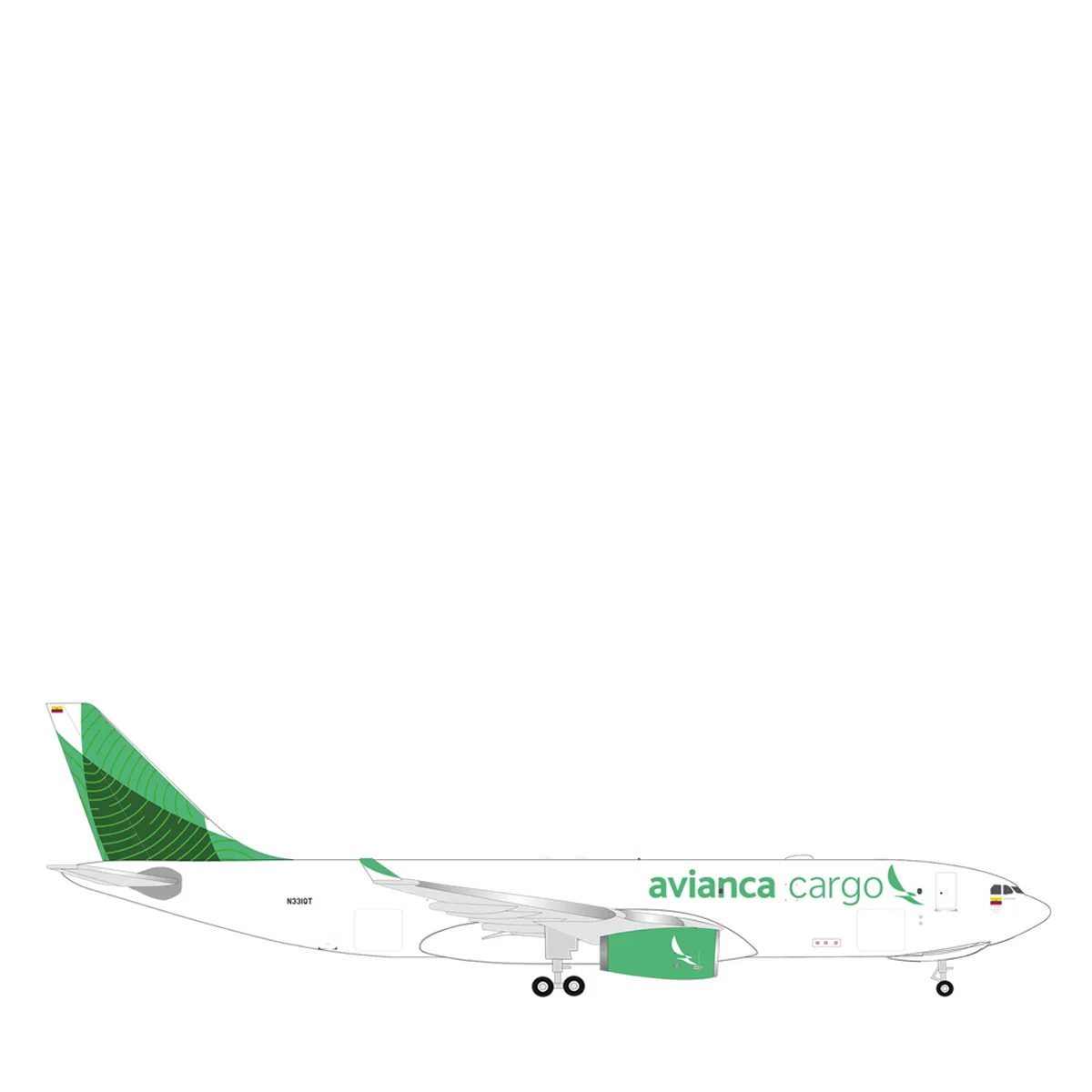herpa-wings-avianca-cargo-a330-n331qt-1-500-flugzeugmodell-539562 Herpa Wings 1:500 Avianca Cargo Airbus A330-200F - green livery – N331QT 539562 Vorbestellung – Bild 1