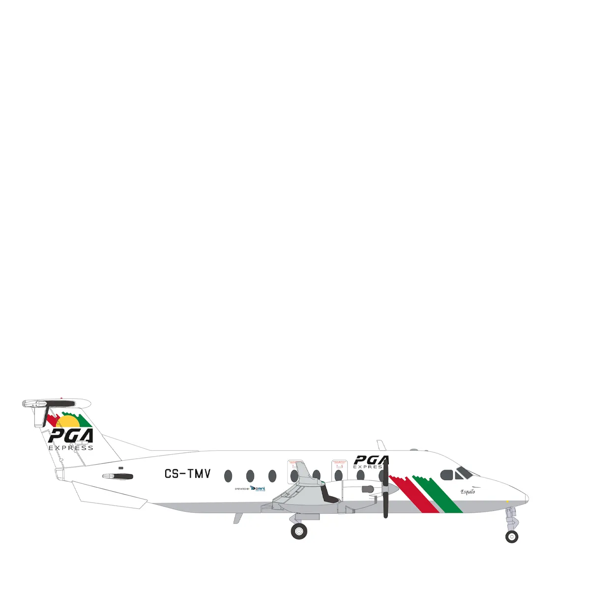 herpa-wings-modell-pga-express-beechcraft-1900d-574266-flugzeugmodell-1-200 Herpa Wings 1:200 PGA Express Beechcraft 1900D – CS-TMV “Esquilo” 574266 Vorbestellung – Bild 1