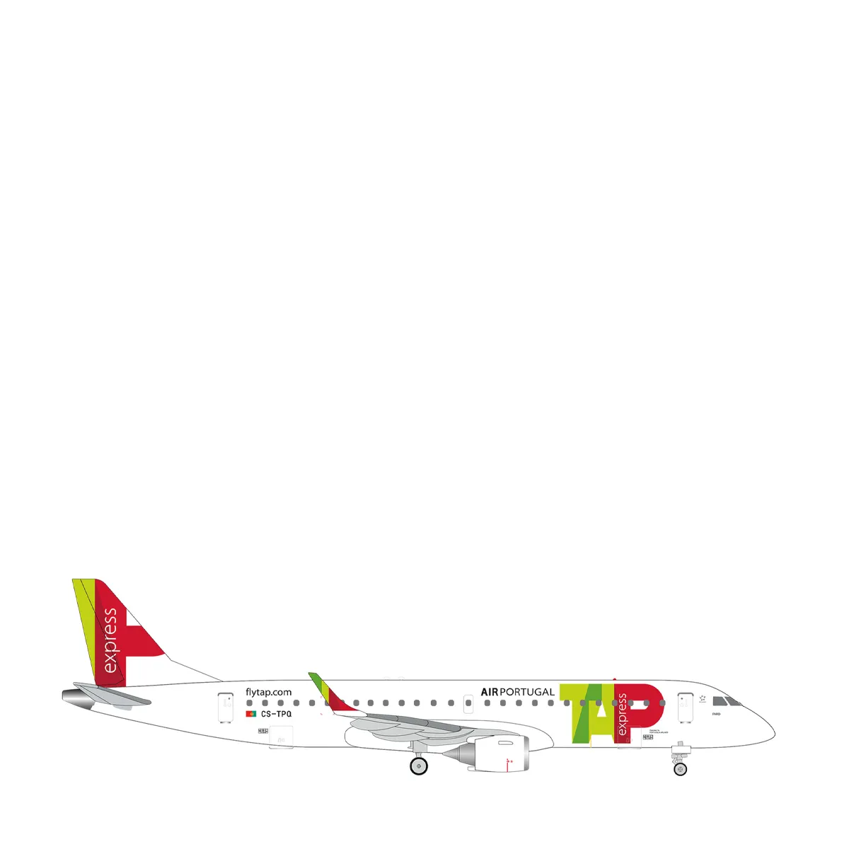 herpa-wings-modell-tap-embraer-e190-cs-tpq-1-500-539371 Herpa Wings 1:500 TAP Express Embraer E190 – CS-TPQ “Faro” 539371 Vorbestellung – Bild 1