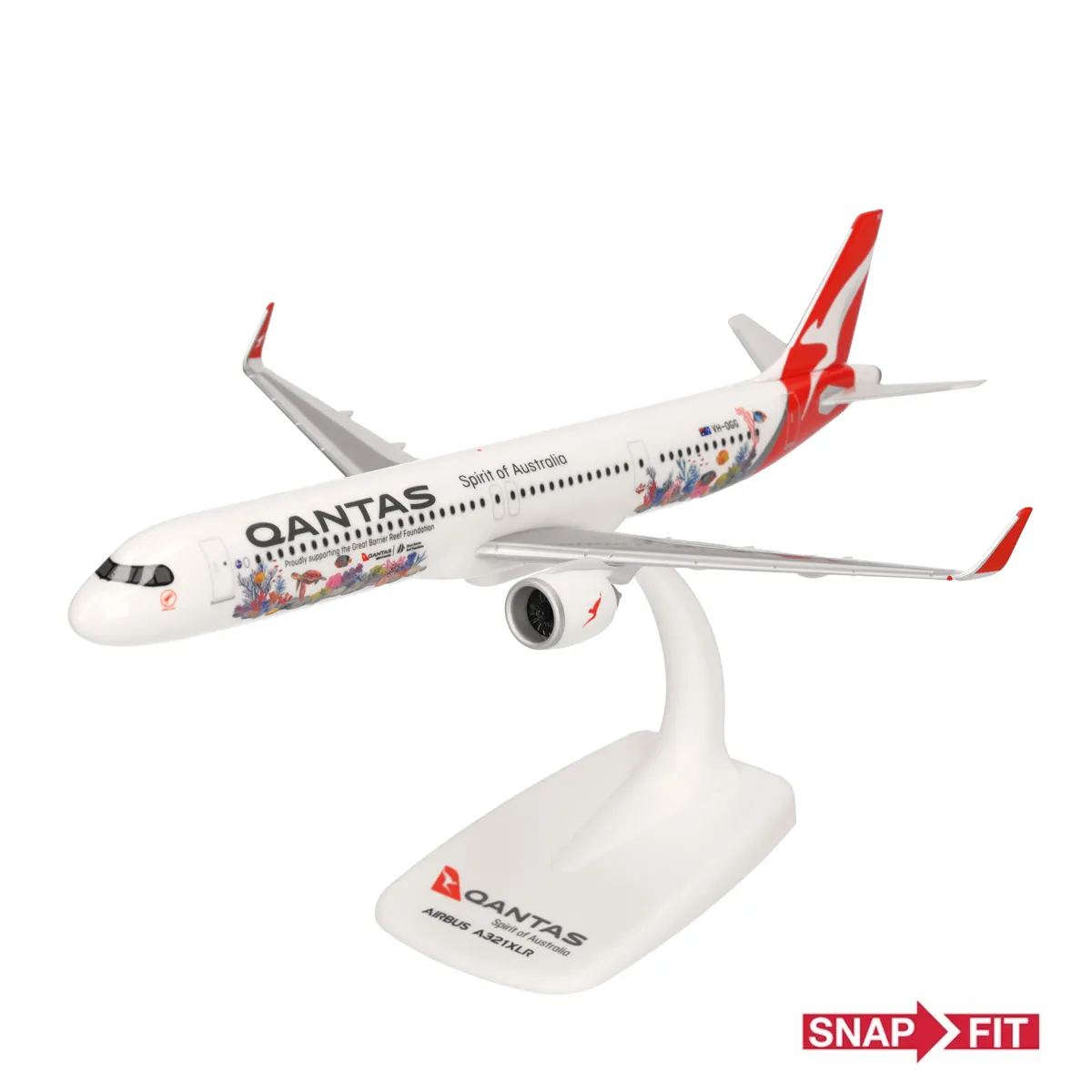 herpa-wings-qantas-a321xlr-great-barrier-reef-livery-vh-ogg-615020 Herpa Wings Snapfit 1:200 Qantas Airbus A321XLR - Great Barrier Reef livery – VH-OGG 615020 Vorbestellung – Bild 1