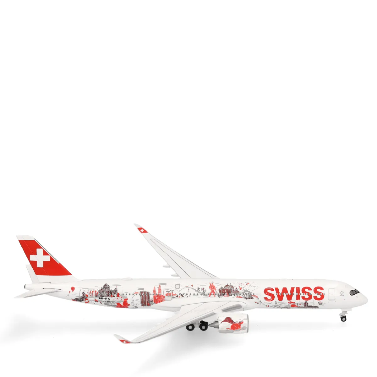 herpa-wings-swiss-wanderlust-a350-flugzeugmodell-538350 Herpa Wings 1:500 Swiss International Air Lines Airbus A350-900 “Wanderlust” – HB-IFA “Lausanne” 538350 Vorbestellung – Bild 1