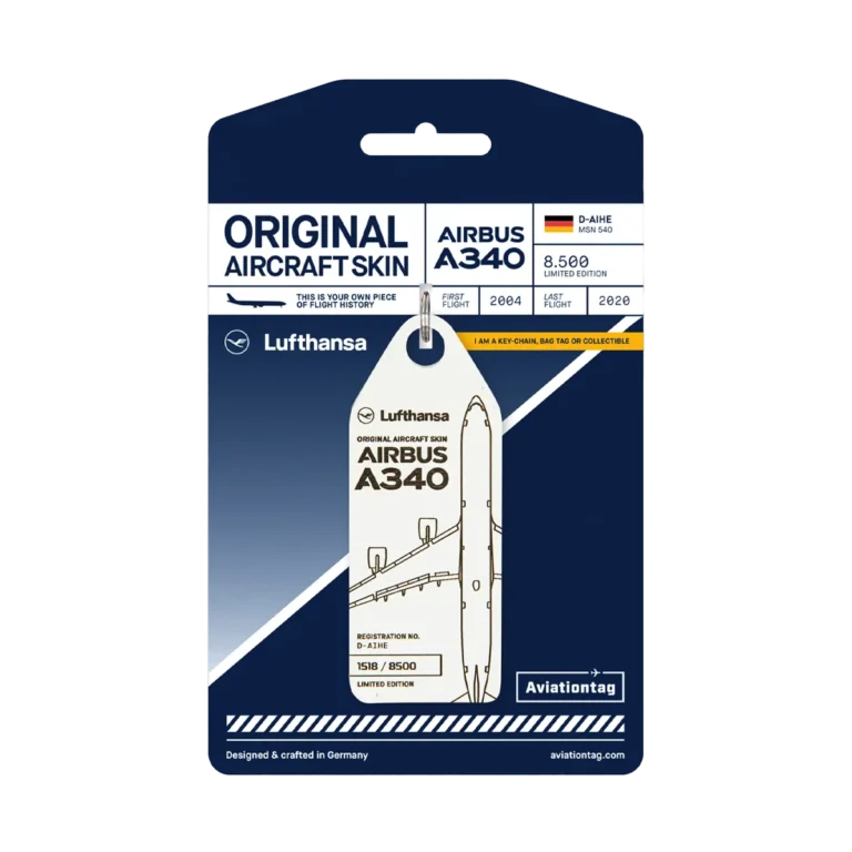 Aviationtag Lufthansa A340 D-AIHE weiß white