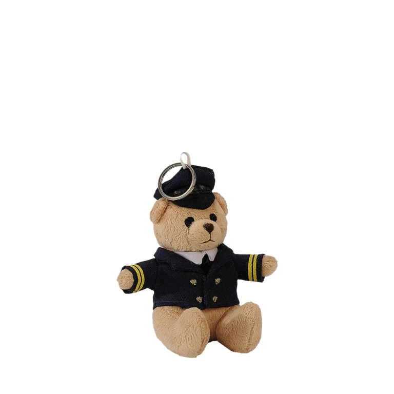 Schlüsselanhänger Kuscheltier Bär Plüsch Pilot