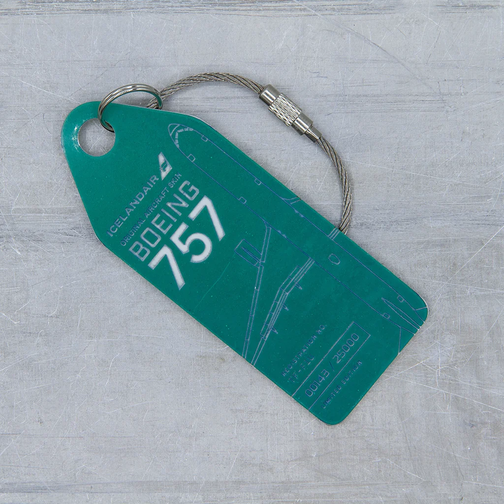 Aviationtag Icelandair Boeing 757 Hekla Aurora TF-FIU dunkelgrün