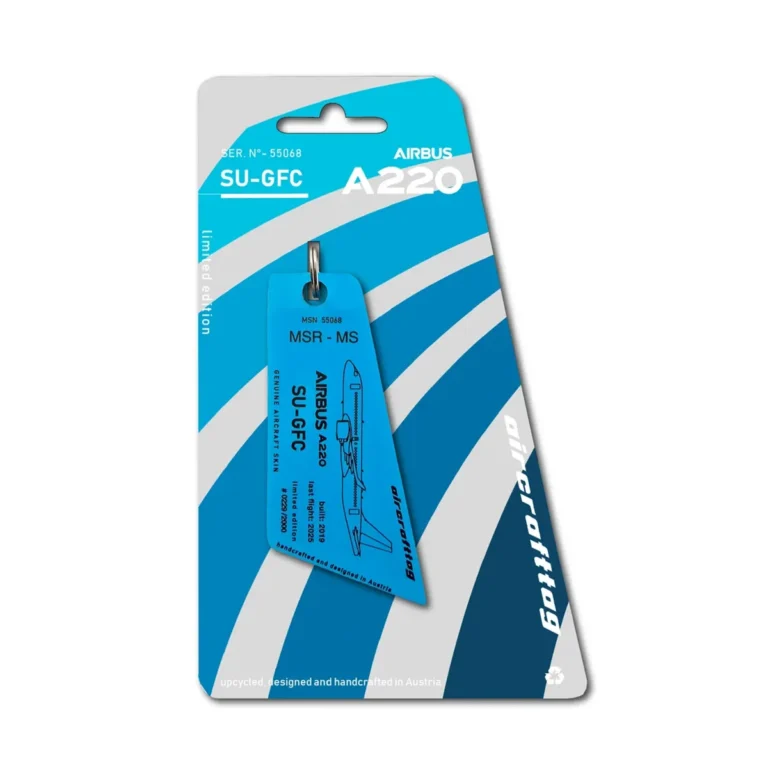 AIRCRAFTTAG Airbus A220 Egyptair SU-GFC nilblau