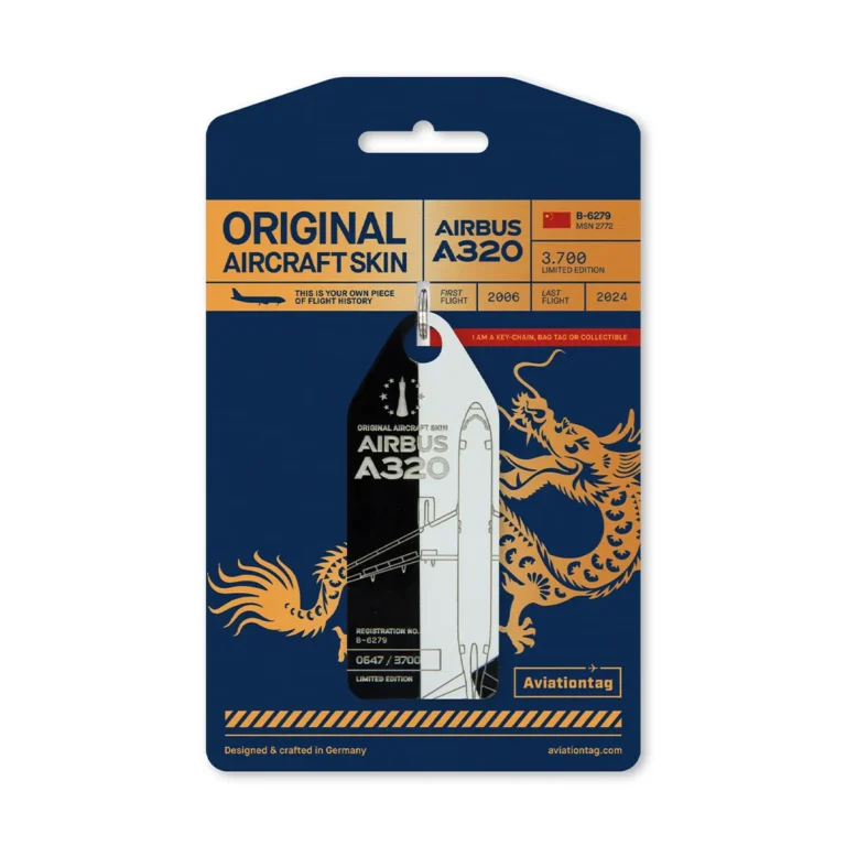 Aviationtag China Southern Airlines A320 B6279 Bicolor black and white