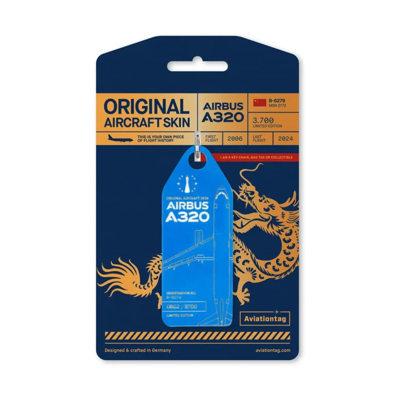 Aviationtag China Southern Airlines A320 B6279 hellblau