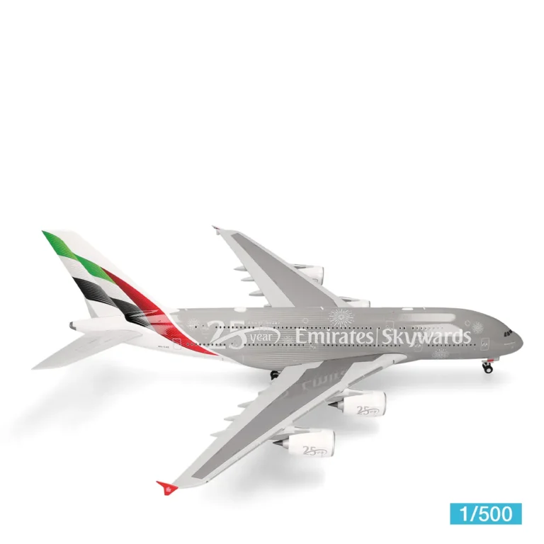 Herpa Flugzeugmodell 1:500 Emirates Airbus A380 - Skywards 25 Year Anniversary – A6-EUE 539753