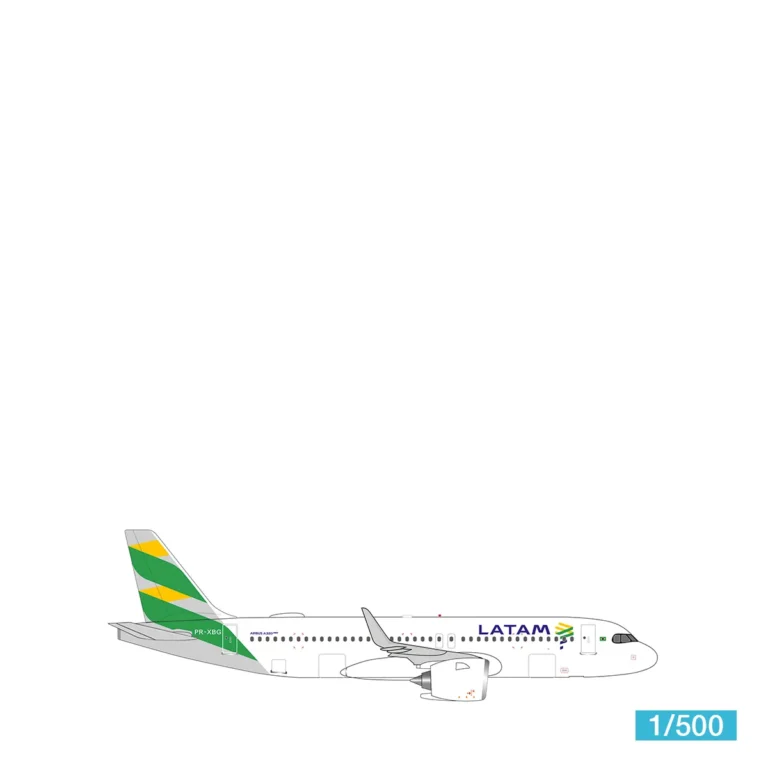 Herpa Flugzeugmodell LATAM Airlines Brasil Airbus A320neo - Brazil Flag livery –PR-XBG 1:500 539746