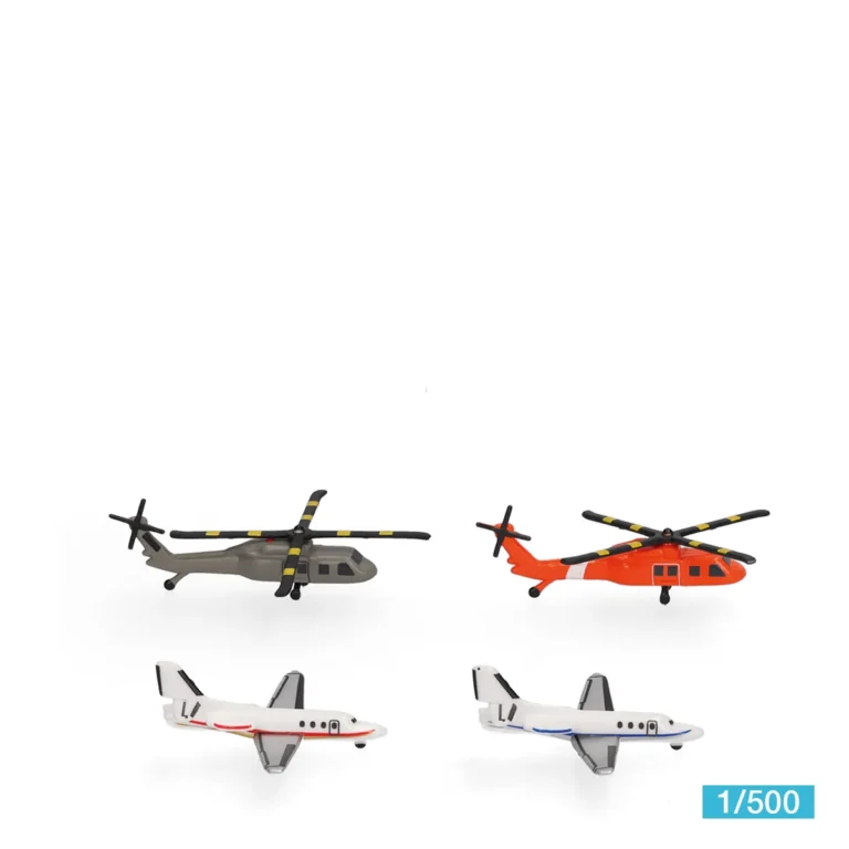 Herpa Flugzeugmodelle Helikopter und Businessjet Set (2+2)535939-001