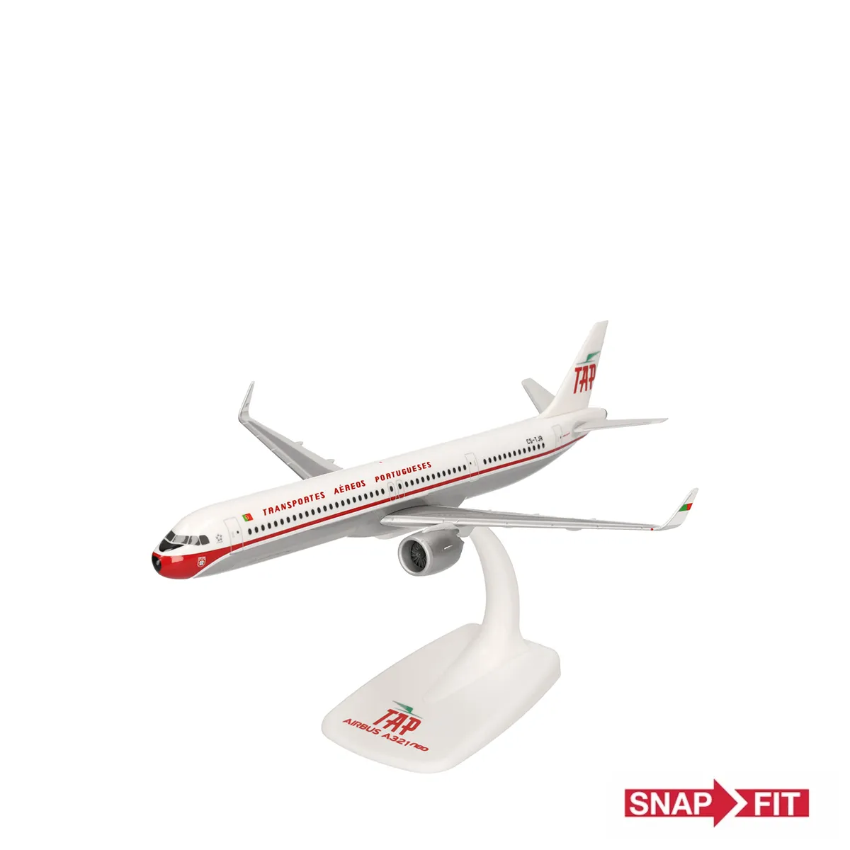 herpa-snapfit-tap-air-portugal-a321neo-retro-cs-tjr-613316 Herpa TAP Air Portugal Airbus A321neo - Retro 75th anniversary colors – CS-TJR 613316