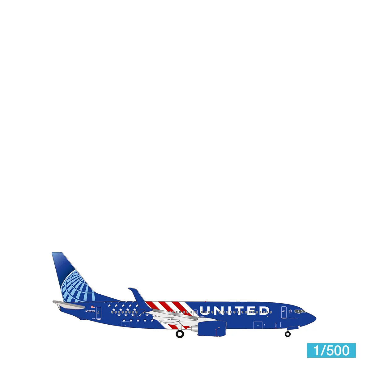 herpa-united-airlines-boeing-737-800-america250-n78285-flugzeugmodell-539913 Herpa Flugzeugmodell United Airlines Boeing 737-800 - America 250 - N78285 539913